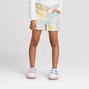 Toddler Girls' Tie-Dye Cutoff Jean Shorts